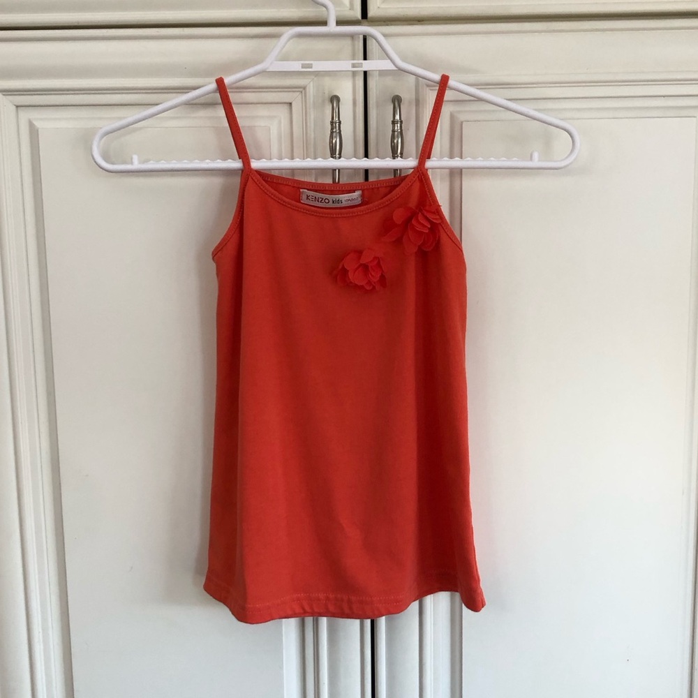 Kenzo girls tank top with front flower embellishment